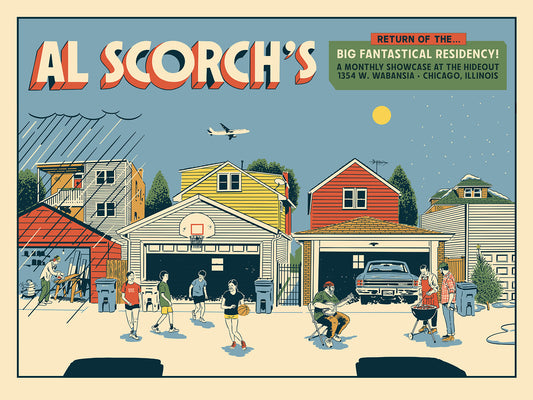 Al Scorch Hideout Residency Poster 2026 - Alley Life - by Ryan Duggan